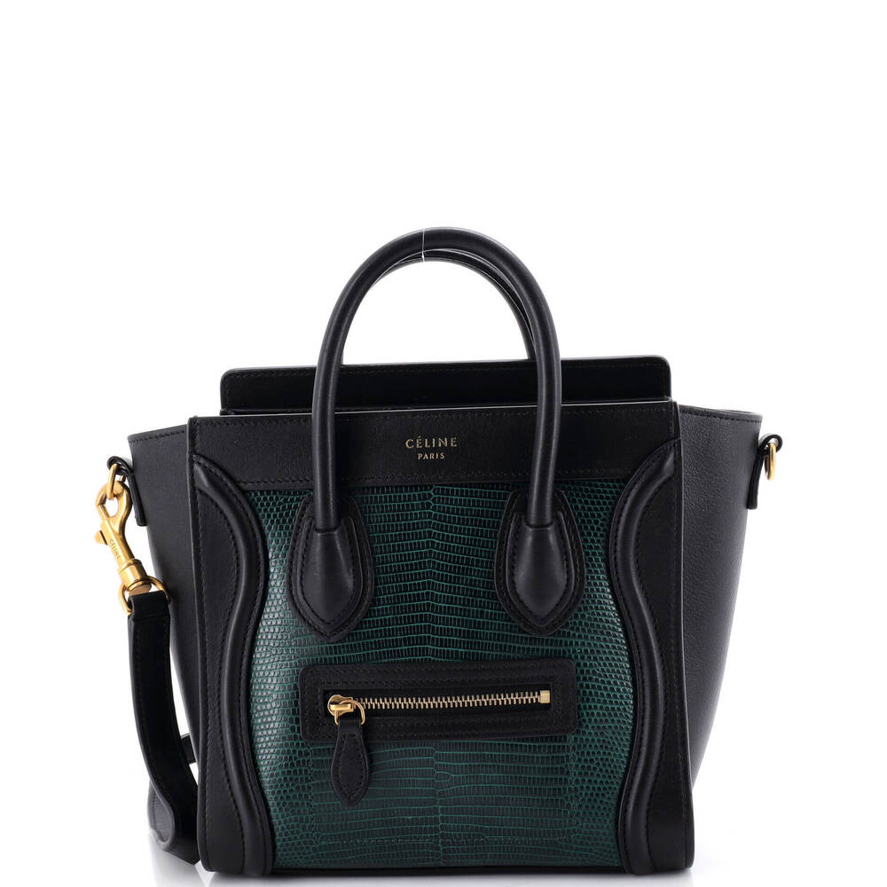 Celine Nano Luggage Bag Lizard and Leather